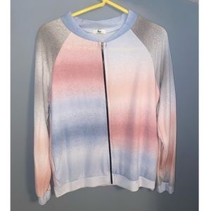 Juniors multi-colored zip-up/Size: Small